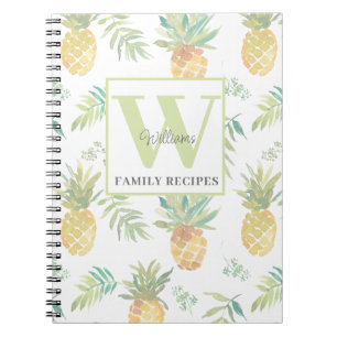 Monogram Tropical Pineapple Recipe Notebook