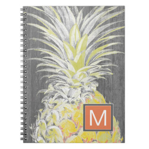 Monogram   Tropical Yellow Pinneapple Spiral Notebook