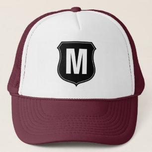 Monogram trucker hat with custom letter