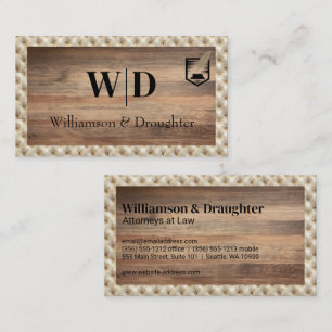 Monogram Tufted Textile Wood Business Card