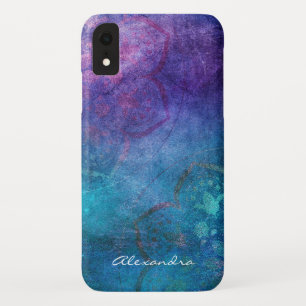 Monogram Turquoise and Green Lotus Flower Case-Mate iPhone Case