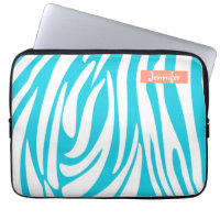 Monogram Turquoise Colour Striped Zebra Pattern
