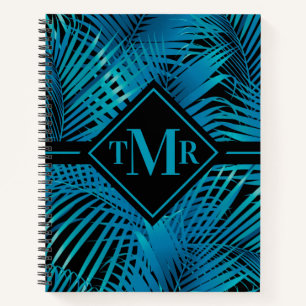 Monogram Turquoise Palm Notebook