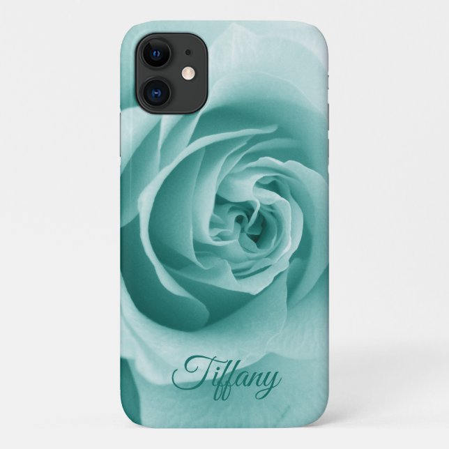 Monogram Turquoise Rose iPhone Case-Mate iPhone Case (Back)