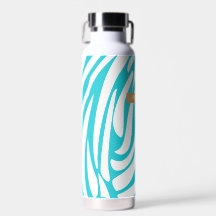 Monogram Turquoise Striped Zebra Pattern Trendy