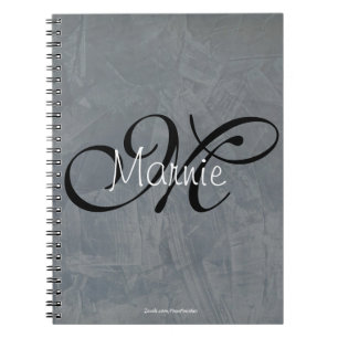 Monogram Tuscan Slate Faux Finish Spiral Notebook