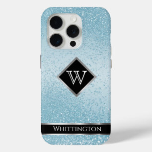 Monogram Twinkle Ombre - Baby Blue iPhone 15 Pro Case