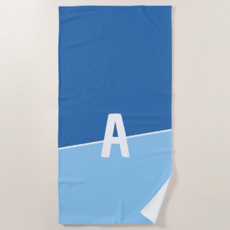 Monogram Two Colours Ocean Calm Beach Towel