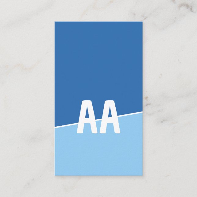 Monogram Two Colours Ocean Calm Business Card (Front)