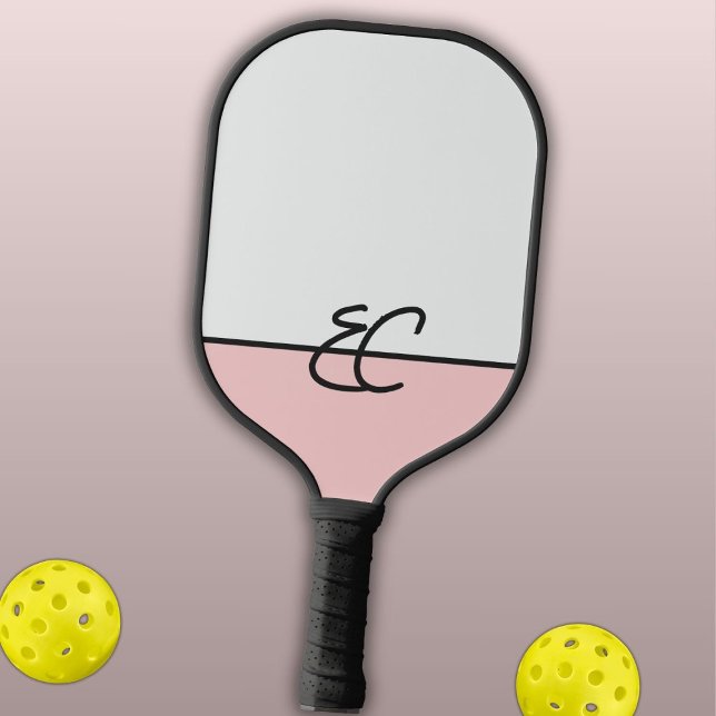 Monogram Two Tone Mist & Rose with Black Pickleball Paddle (Creator Uploaded)