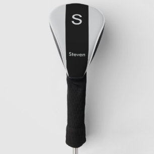 Monogram Two Tone Modern Black and Grey Golf Head Cover