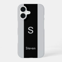 Monogram Two Tone Modern Black and Grey
