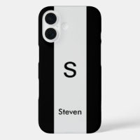 Monogram Two Tone Modern Black and Light Grey