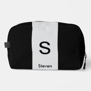 Monogram Two Tone Modern Black and Light Grey Dopp Kit