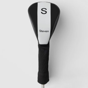 Monogram Two Tone Modern Black and Light Grey Golf Head Cover