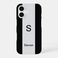 Monogram Two Tone Modern Black and Light Grey