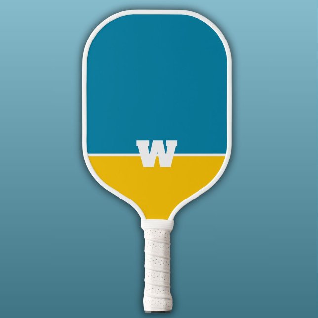 Monogram Two Tone Sky & Mango with White Pickleball Paddle (Creator Uploaded)