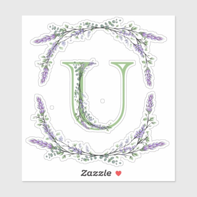 Monogram U Lavender Eucalyptus (Sheet)