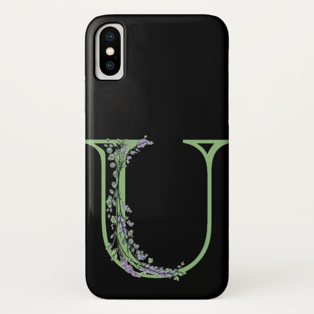 Monogram U Lavender Eucalyptus Case-Mate iPhone Case (Back)
