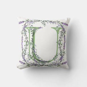 Monogram U Lavender Eucalyptus Cushion