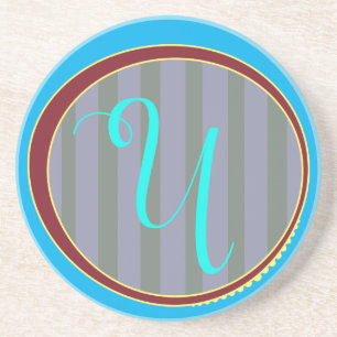Monogram U Sandstone Coaster