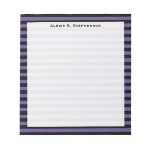 Monogram Ultra Violet Purple and Black Stripe Notepad