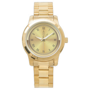 Monogram Unisex Oversized Gold Watch
