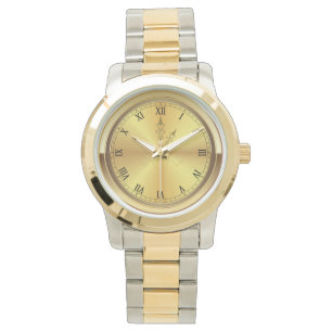Monogram Unisex Oversized Two Tone Bracelet Watch