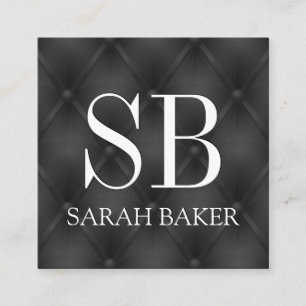 Monogram Upholstered Padding Square Business Card