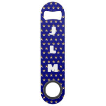 Monogram USA Gold and Blue Star Design