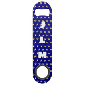 Monogram USA Gold and Blue Star Design