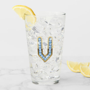 Monogram V - 16 oz Glass 
