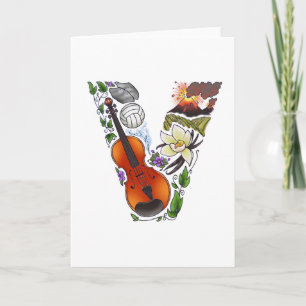 Monogram "V" note card