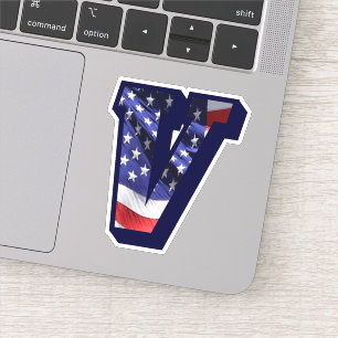 Monogram V USA Flag Font