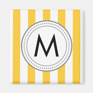 Monogram Vertical Stripes Magnet - yellow
