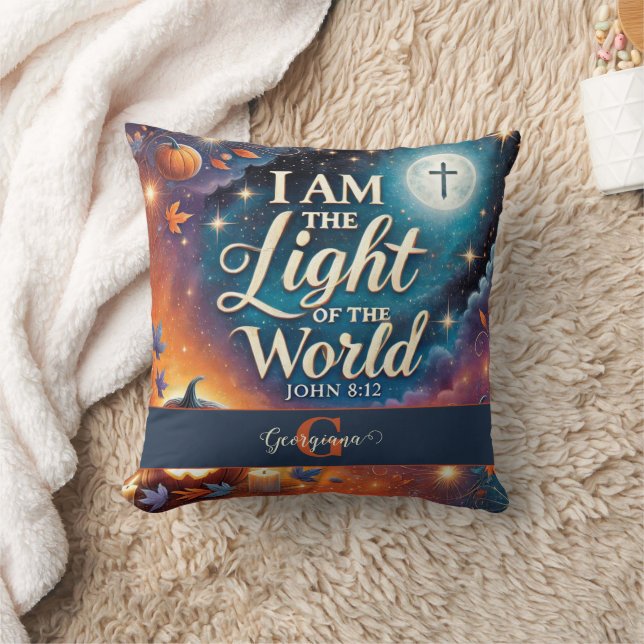 Monogram Vibrant Christian Halloween Bible Verse Cushion (Blanket)