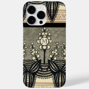 Monogram Vintage Art Nouveau Floral Pattern iphone Case-Mate iPhone 14 Pro Max Case