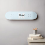 Monogram Vintage Calligraphy Pastel Blue Skateboard<br><div class="desc">Bold monogram combined with vintage calligraphy.</div>