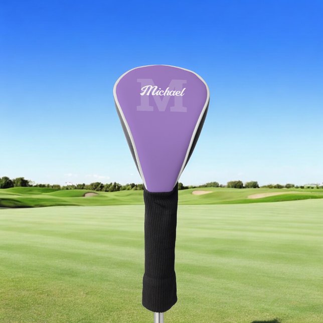 Monogram Vintage Calligraphy Purple Golf Head Cover (Creator Uploaded)