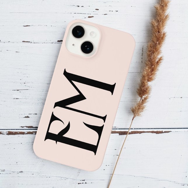 Monogram Vintage Chic Blush Pink iPhone Case (Creator Uploaded)