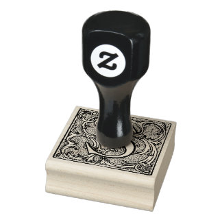 Monogram Vintage decorative Letter S Rubber Stamp