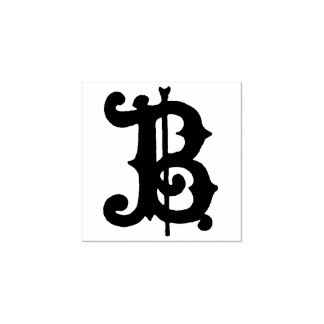 Monogram Vintage decorative Mediaeval Letter B Rubber Stamp