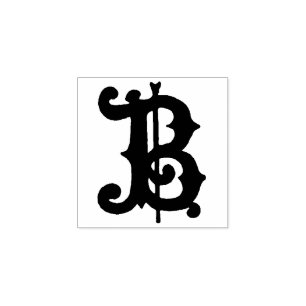 Monogram Vintage decorative  Medieval Letter B Rubber Stamp