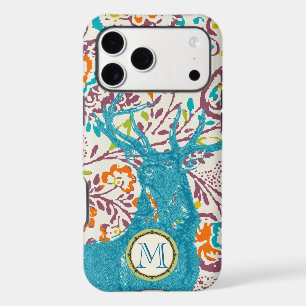 Monogram Vintage Deer Art Nouveau Forest iphone