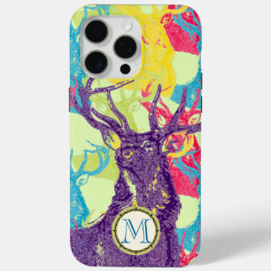 Monogram Vintage Deer Art Nouveau Forest iphone iPhone 15 Pro Max Case