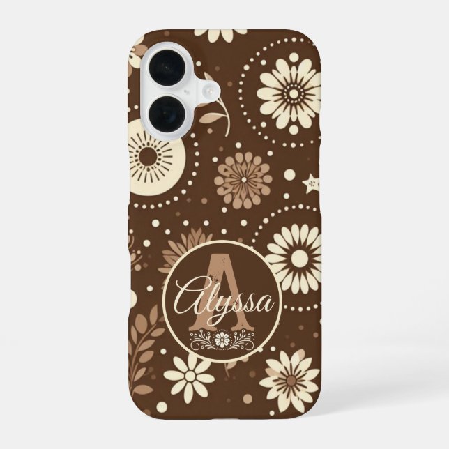 Monogram Vintage Floral Harmony iPhone 16 Case (Back)