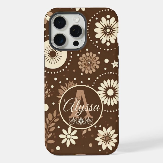 Monogram Vintage Floral Harmony iPhone Case (Back)