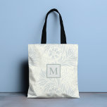 Monogram Vintage Grey Floral Pattern | Botanical Tote Bag<br><div class="desc">This vintage floral design features soft grey flowers and foliage with your monogram. Personalise by editing the text in the text box. Elegant and stylish. #floral #flowers #foliage #botanical #vintage #bohemian #grey #grey #cream #stylish #elegant #trending #trendy #design #designer #style #interiordesign #decor #home #homedecor #office #work #school #textile #pattern #antique...</div>