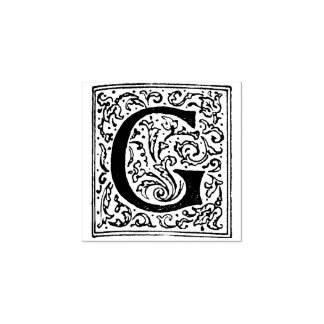 Monogram Vintage initial Letter G Rubber Stamp