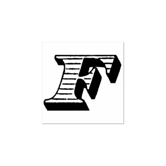 Monogram Vintage Italic initial Letter F Rubber Stamp